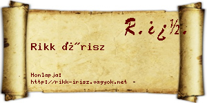 Rikk Írisz névjegykártya